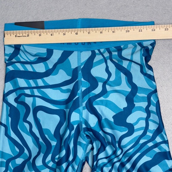 Under Armour Compression Bike Shorts Womens Small Blue HeatGear High Rise - Picture 8 of 11